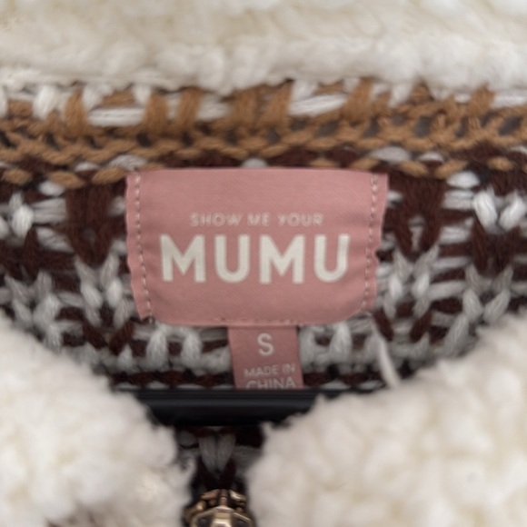 Show Me Your Mumu oversized sweater with Sherpa collar size S - Picture 2 of 9